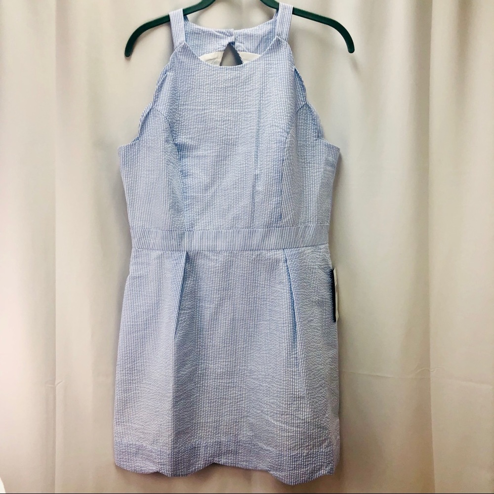 Draper James Blue Seersucker Dress Large